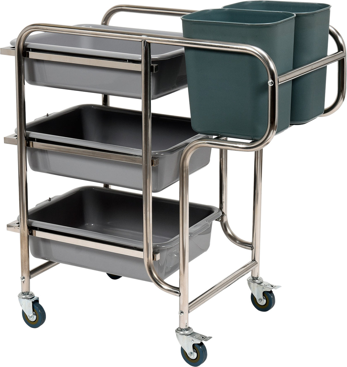 SERVICE TROLLEY 3 SHELVES W/5 CONTAINERS (YG-09101)