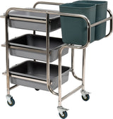 SERVICE TROLLEY 3 SHELVES W/5 CONTAINERS (YG-09101)
