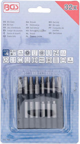 BIT SET | LONG | 6.3 MM (1/4") DRIVE | VARIOUS TYPES | 32 PCS. (762)