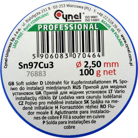 SOFT SOLDER 2.5MM 100G (76883)