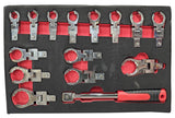 SET OF INSERTED FLEX WRENCHES | FOR BRAKE HOSES | 9 - 24 MM | 15 PCS. (FNW15S)
