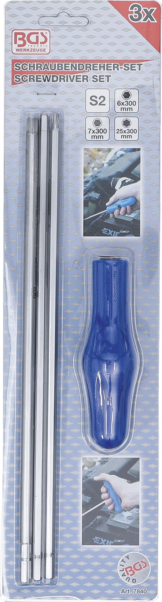 SPECIAL SCREWDRIVER SET | T-STAR (FOR TORX) | INTERNAL HEXAGON | 4 PCS. (7840)