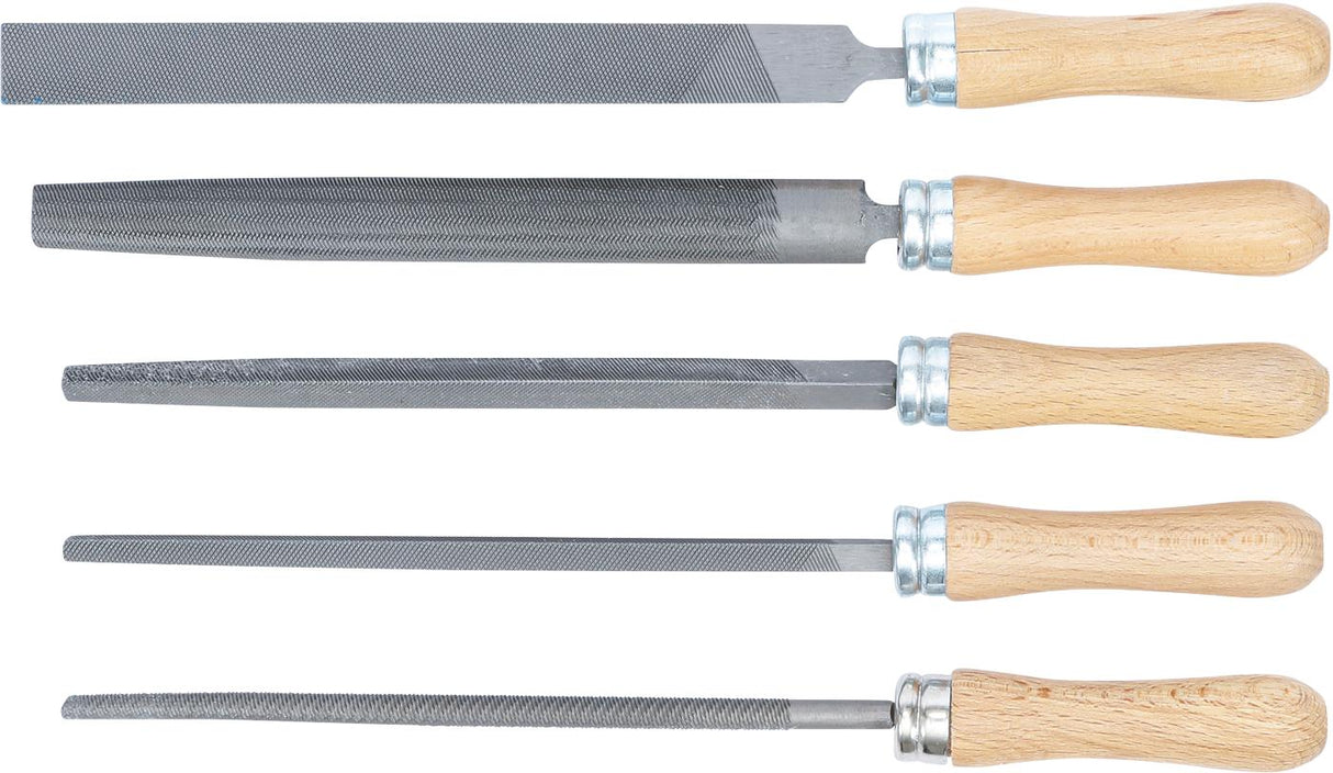 FILE SET | WOODEN HANDLE | 200 MM | 5 PCS. (50208)