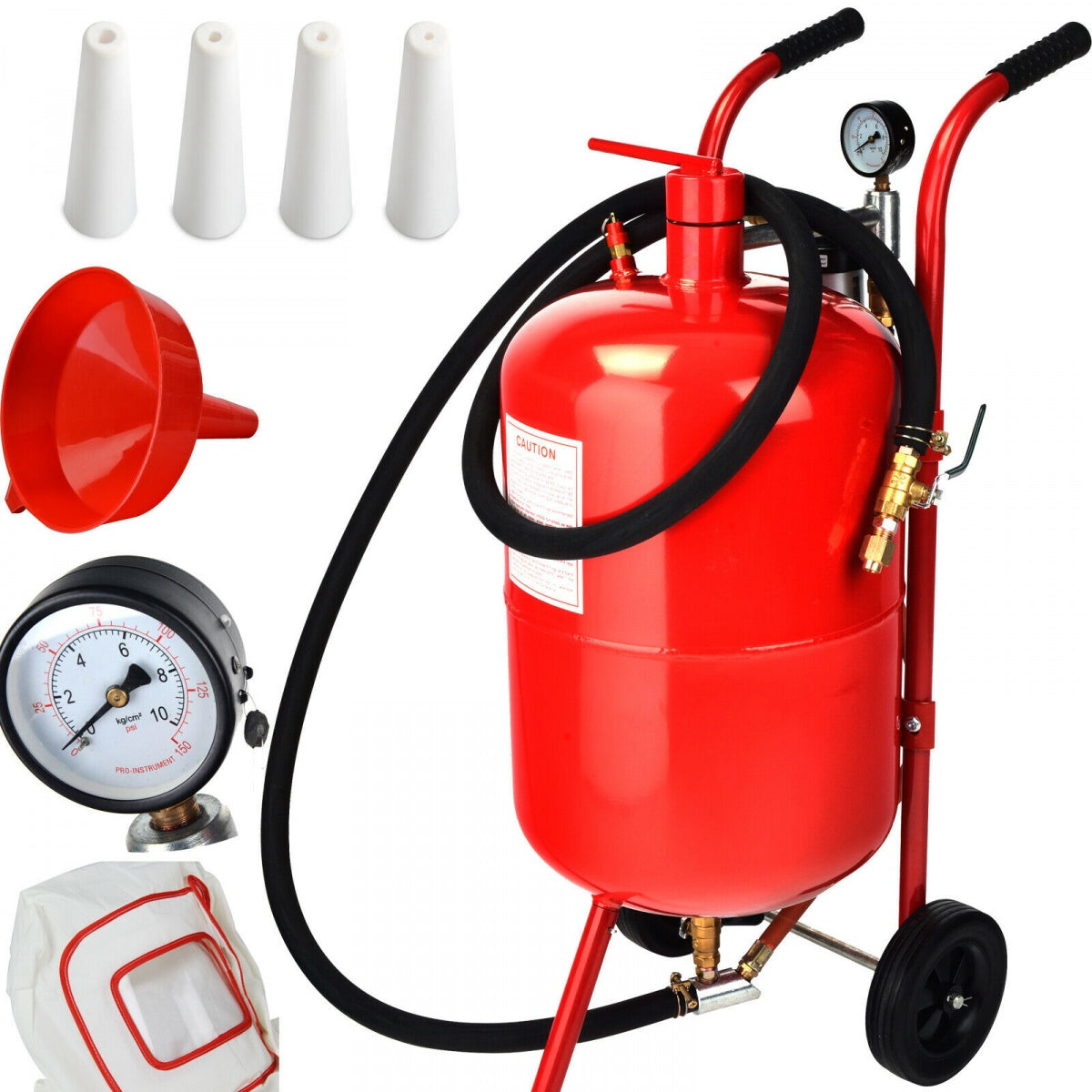 SANDBLASTING MACHINE ON WHEELS | 10 GALLONS / 38 L (PS10G)
