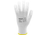 WORKING GLOVES NYLON/PU WHITE S. 10 (YT-7470)