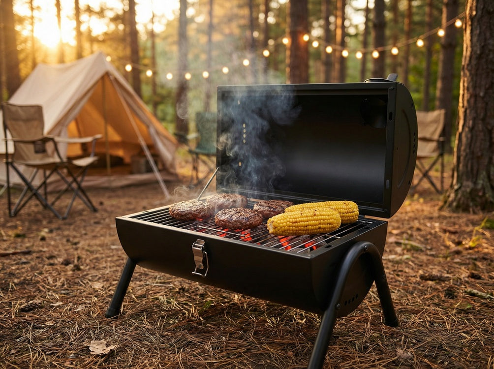 PORTABLE CHARCOAL GRILL, 2 X GRID 34X21CM (99929)