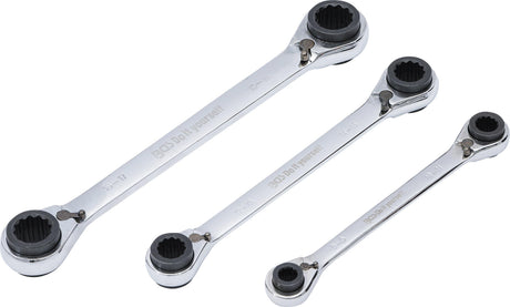 DOUBLE ENDED RATCHET WRENCH SET | 4-IN-1 | 8 X 9 - 18 X 19 MM (6837)