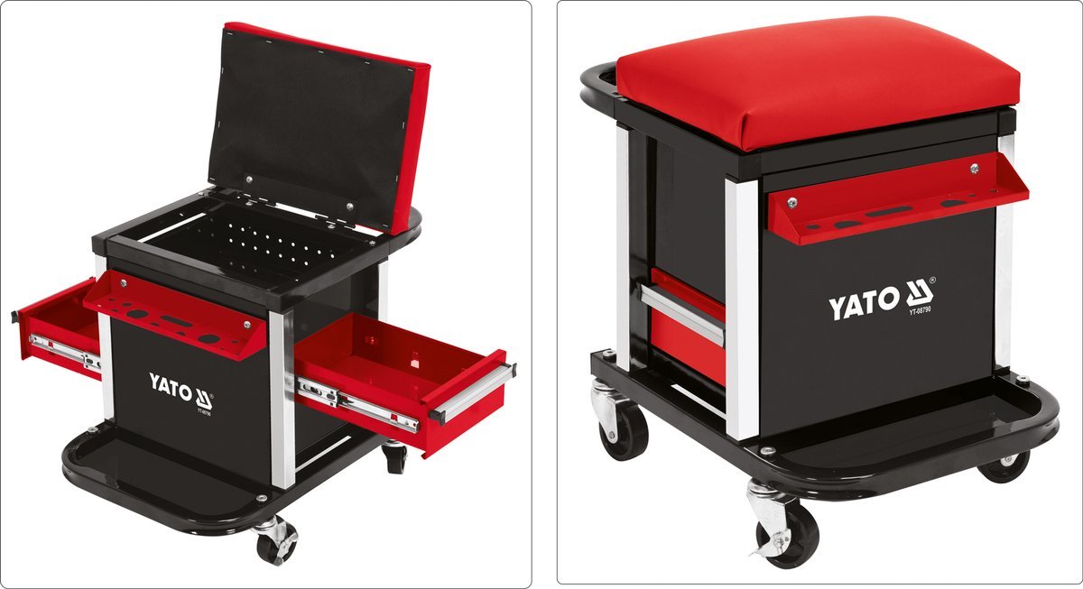 SHOP ROLLER SEAT STOOL WITH DRAWERS (YT-08790)