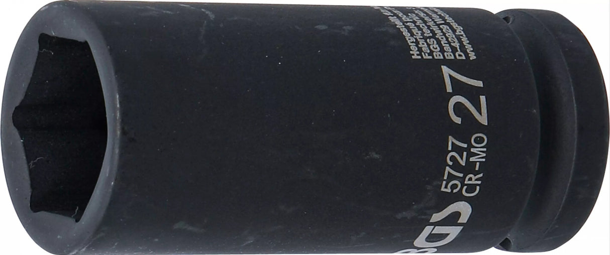 IMPACT SOCKET HEXAGON, DEEP | 20 MM (3/4") DRIVE | 27 MM (5727)