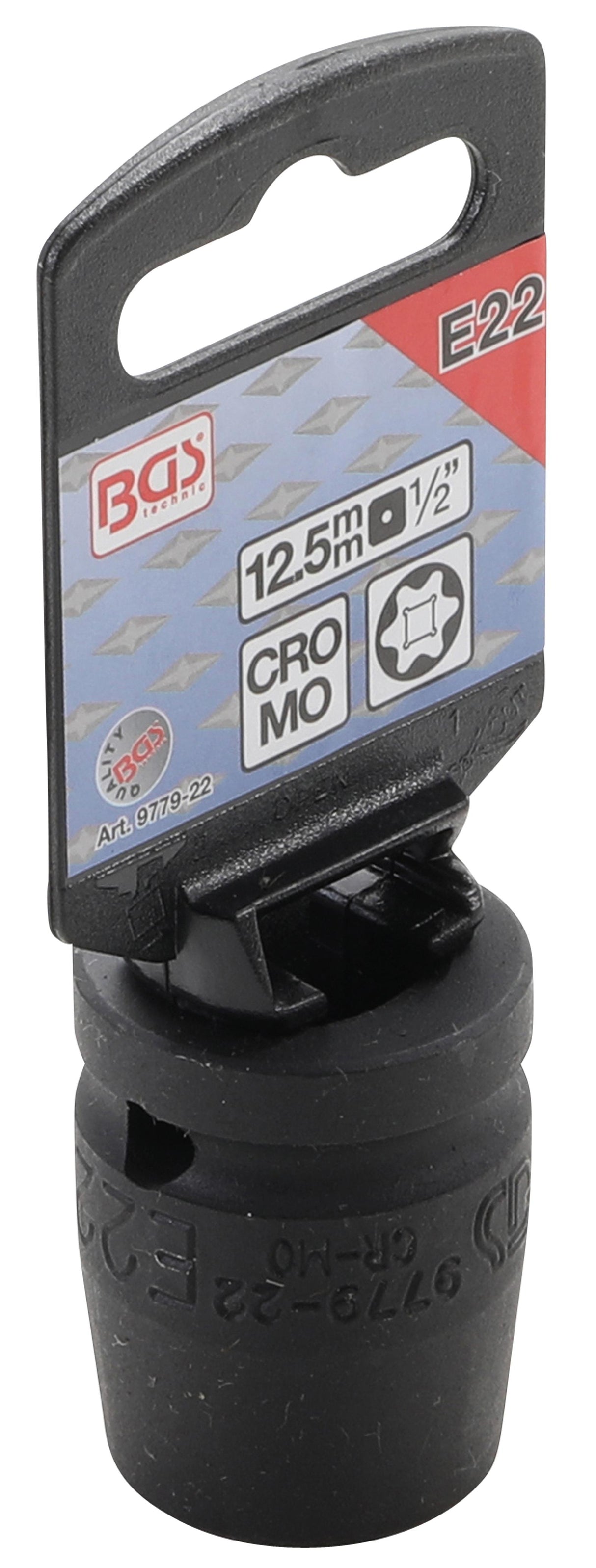 IMPACT SOCKET E-STAR | 12.5 MM (1/2") DRIVE | E22 (9779-22)