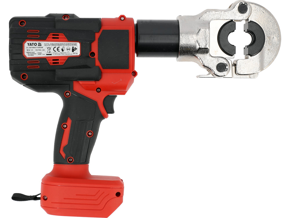 CORDLESS HYDRAULIC PRESS PLIERS FOR PEX PIPES | 18 V | 60 KN | WITHOUT BATTERY (YT-21733)
