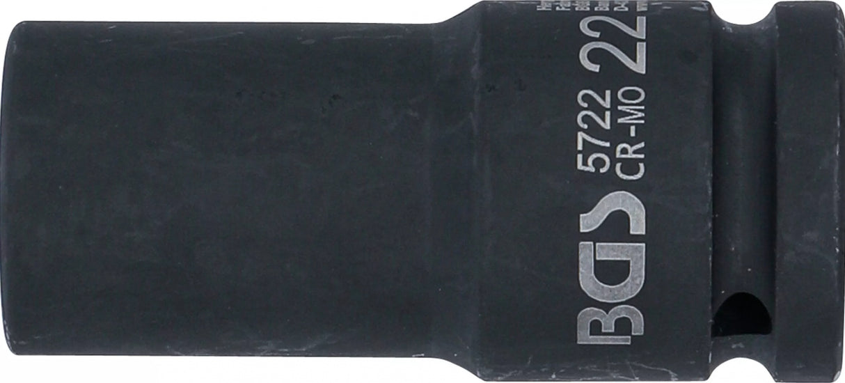 IMPACT SOCKET HEXAGON, DEEP | 20 MM (3/4") DRIVE | 22 MM (5722)