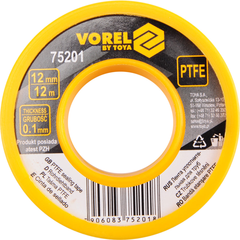 PTFE TAPE 12MX12MMX0.1MM (75201)
