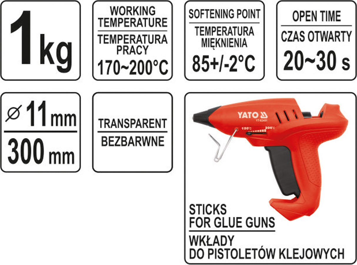 GLUE STICKS 11X300MM 1KG (YT-82431)