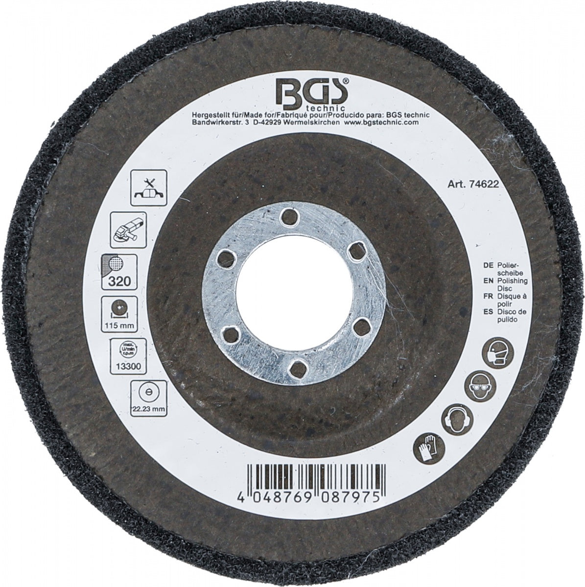 POLISHING DISC | SILICON CARBIDE | Ø 115 MM | GRAIN SIZE 320 (74622B)