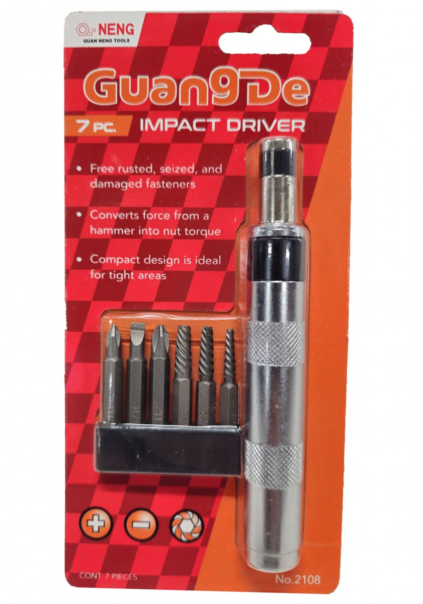 IMPACT DRIVE AND EXTRACTOR SET | 6.3 MM (1/4") | 7 PCS. (W2503)