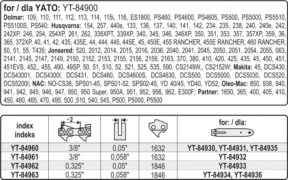 CHAIN ROLL 0,325" 0,058" (YT-84963)