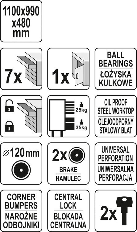 TOOLS CABINET PLUS EXTRA STORAGE SPACE (YT-09033)