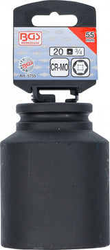 IMPACT SOCKET HEXAGON, DEEP | 20 MM (3/4") DRIVE | 55 MM (5755)