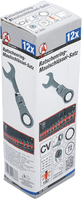 RATCHET COMBINATION WRENCH SET | EXTRA SHORT | 8 - 19 MM | 12 PCS. (30003)