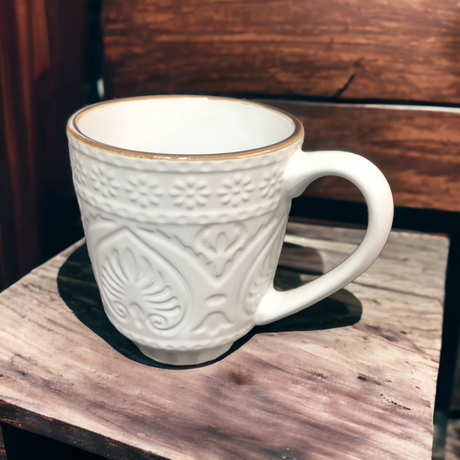 MUG SALSA | WHITE | GLOSSY | CERAMIC | Ø9CM | H10CM | 350ML (69985)