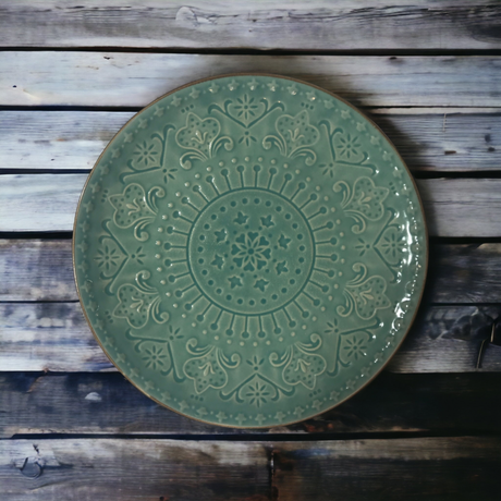 PLATE SALSA | GREEN | GLOSSY | CERAMIC | Ø21CM (69987)