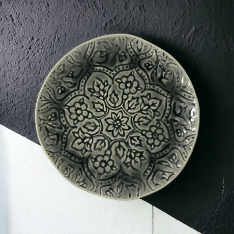 PLATE MOSH | GREY | GLOSSY | CERAMIC | Ø28CM (69993)