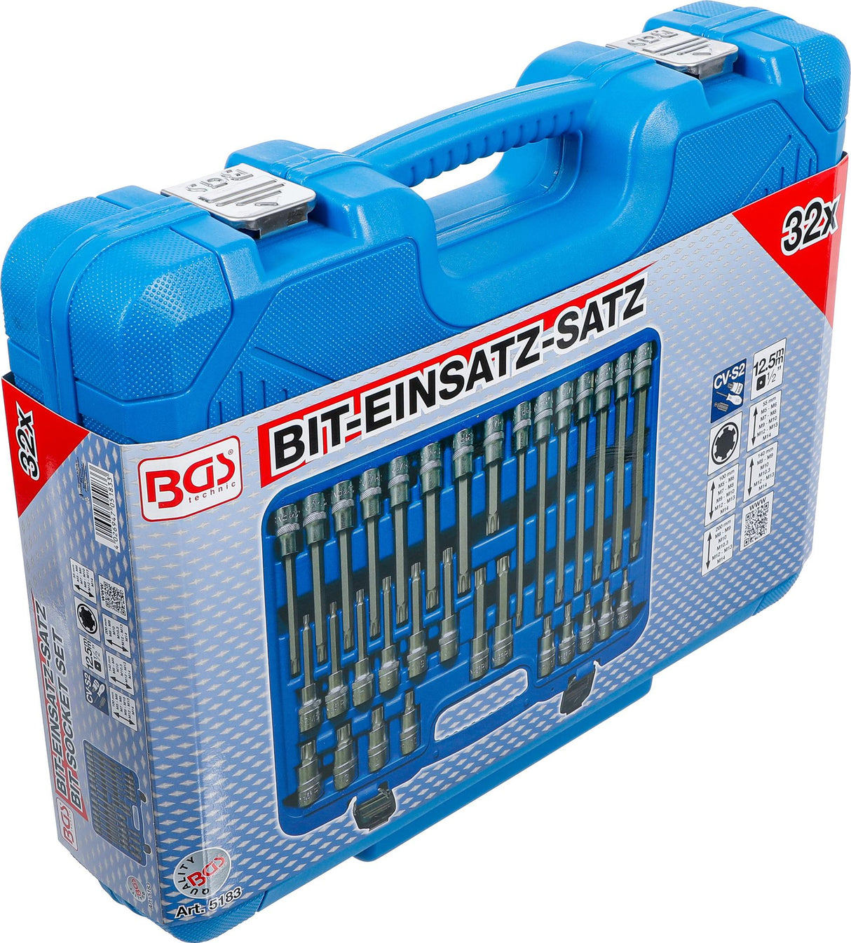 BIT SOCKET SET | 12.5 MM (1/2") DRIVE | SPLINE (FOR RIBE) | 32 PCS. (5183)