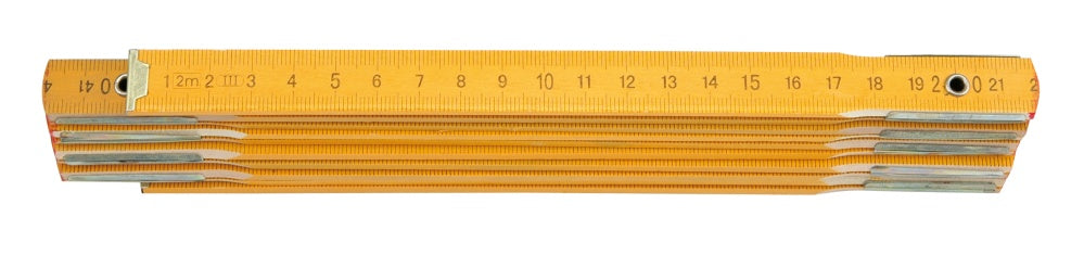 WOODEN FOLDING RULE, FERRULED, 1M (15010)