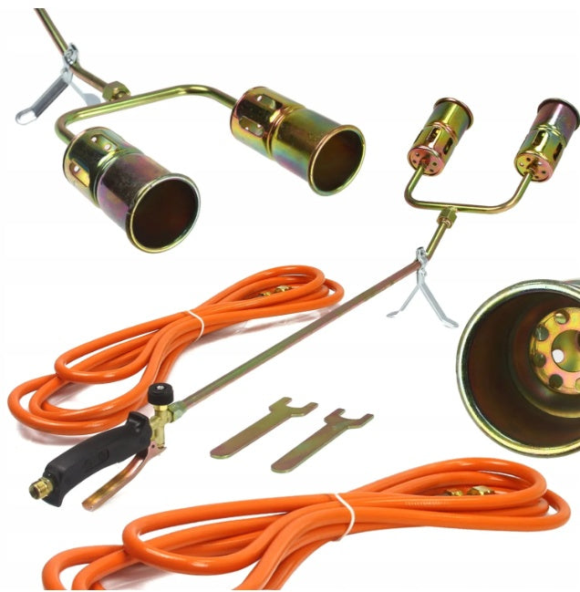 LONG GAS BURNER WITH HOSE AND 2 TORCHES (AB0282)