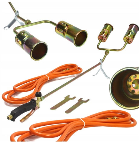 LONG GAS BURNER WITH HOSE AND 2 TORCHES (AB0282)