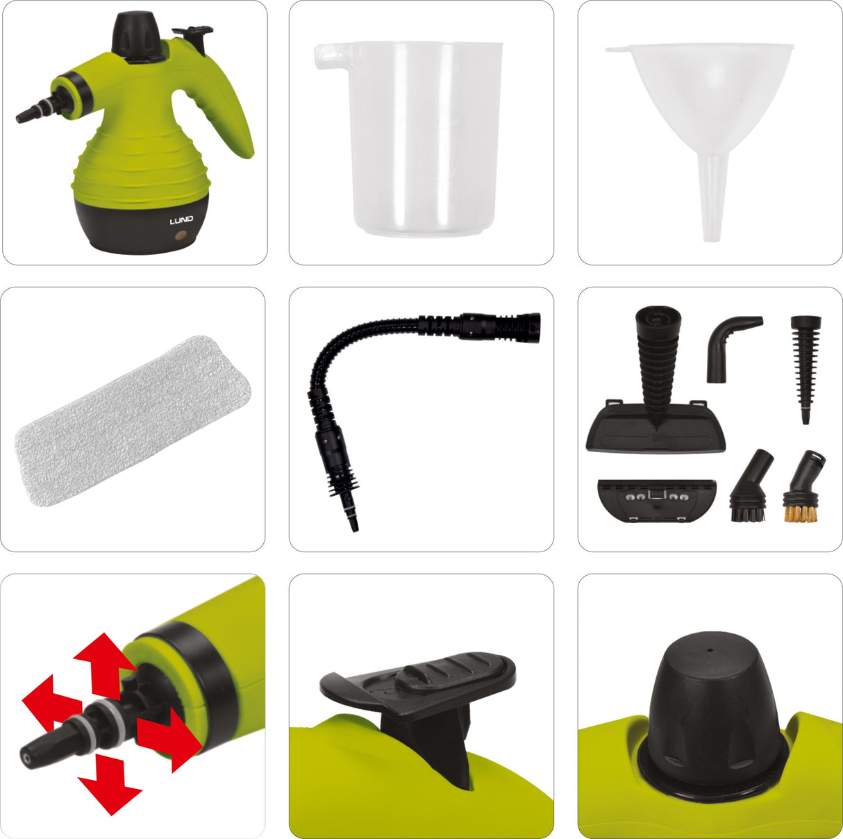 STEAM CLEANER 900-1050W, 10 ACCESSORIES (67200V)