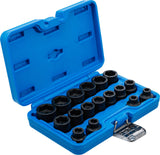 IMPACT SOCKET SET, HEXAGON, EXTRA FLAT | 12.5 MM (1/2") DRIVE | 8 - 24 MM | 17 PCS. (9286)
