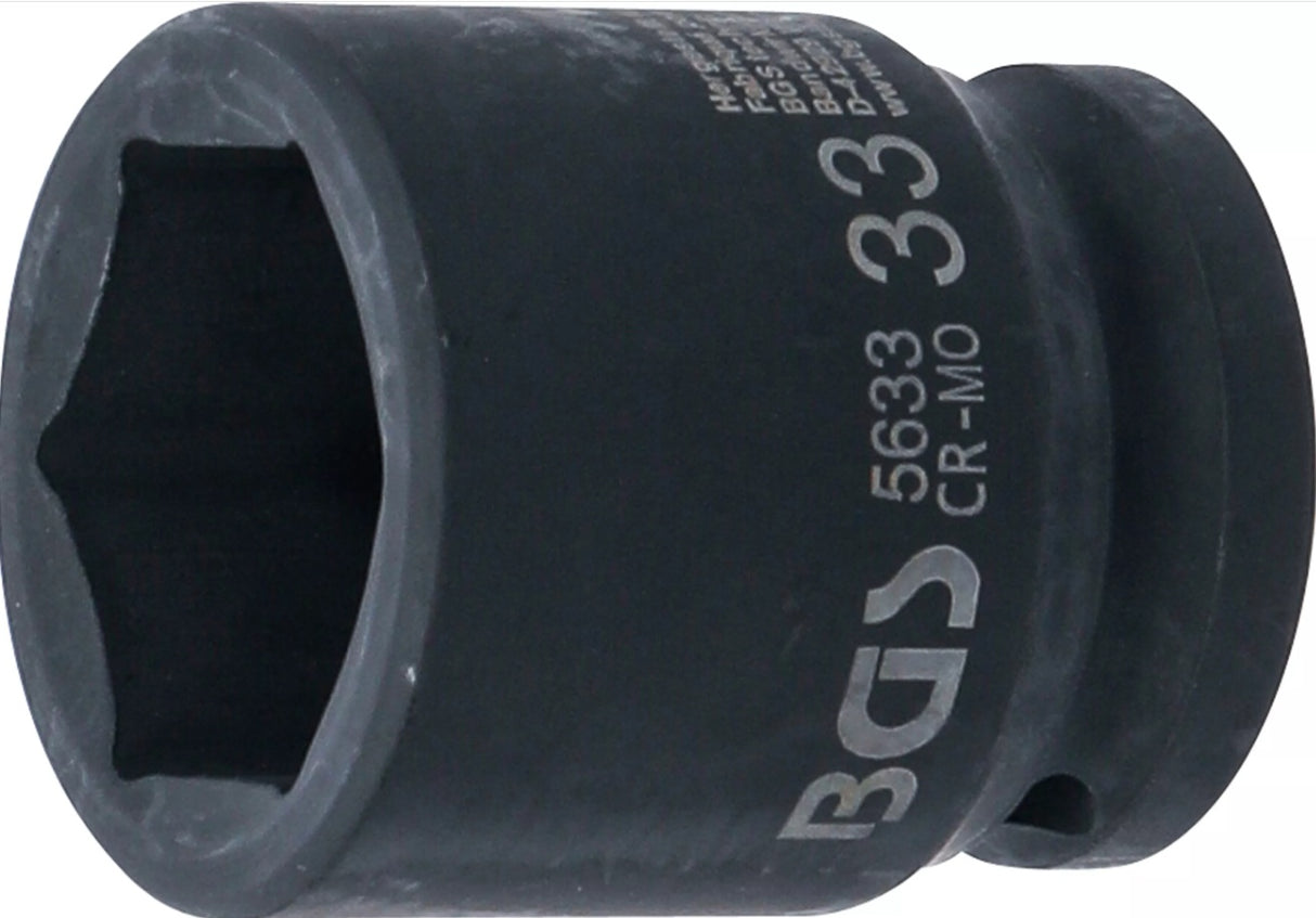 IMPACT SOCKET, HEXAGON | 20 MM (3/4") DRIVE | 33 MM (5633)