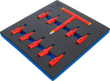 TOOL TRAY 2/3: VDE BIT SOCKET SET | 12.5 MM (1/2") DRIVE | T-STAR (FOR TORX) T20 - T55 | 10 PCS. (70217)