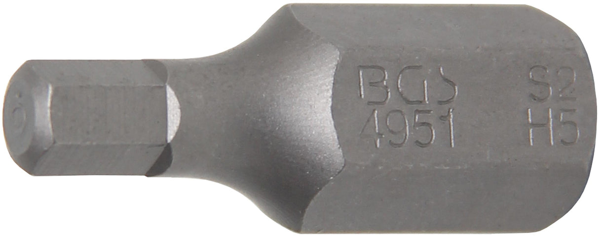BIT | LENGTH 30 MM | 10 MM (3/8") DRIVE | INTERNAL HEXAGON 5 MM (4951)
