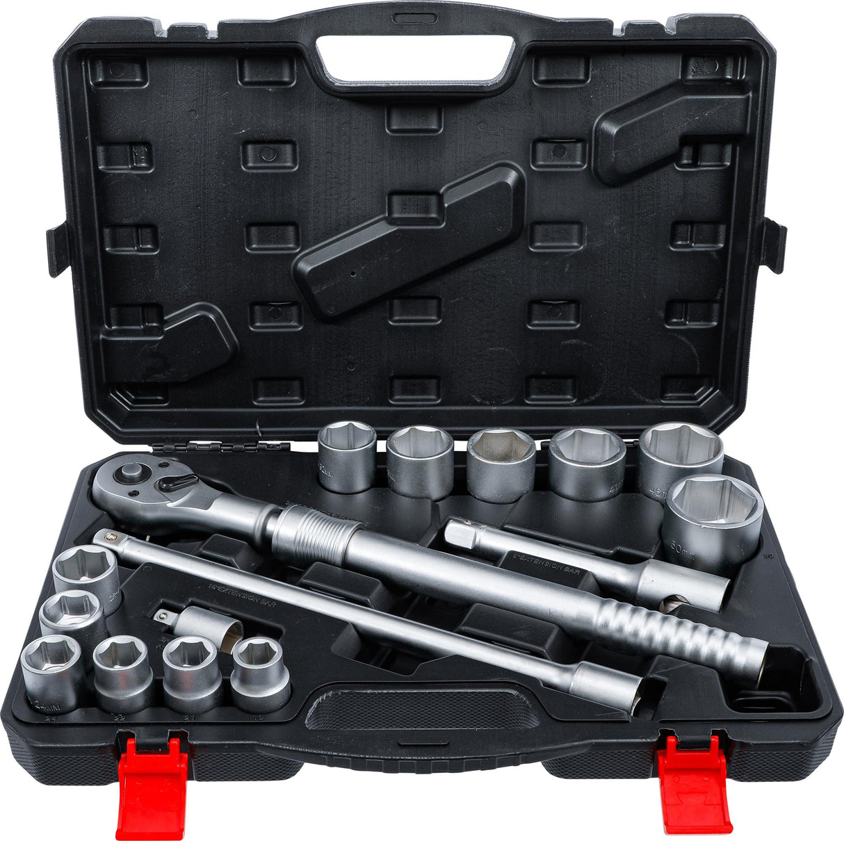 SOCKET SET | WITH REVERSIBLE RATCHET, EXTENDABLE | 20 MM (3/4") DRIVE | 19 - 50 MM | 16 PCS. (71024)