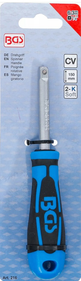 SPINNER HANDLE | EXTERNAL SQUARE 6.3 MM (1/4") | 150 MM (216)