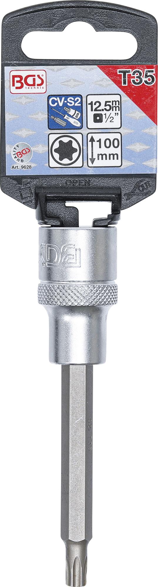 BIT SOCKET | LENGTH 100 MM | 12,5 MM (1/2") DRIVE | T-STAR (FOR TORX) T35 (9628)