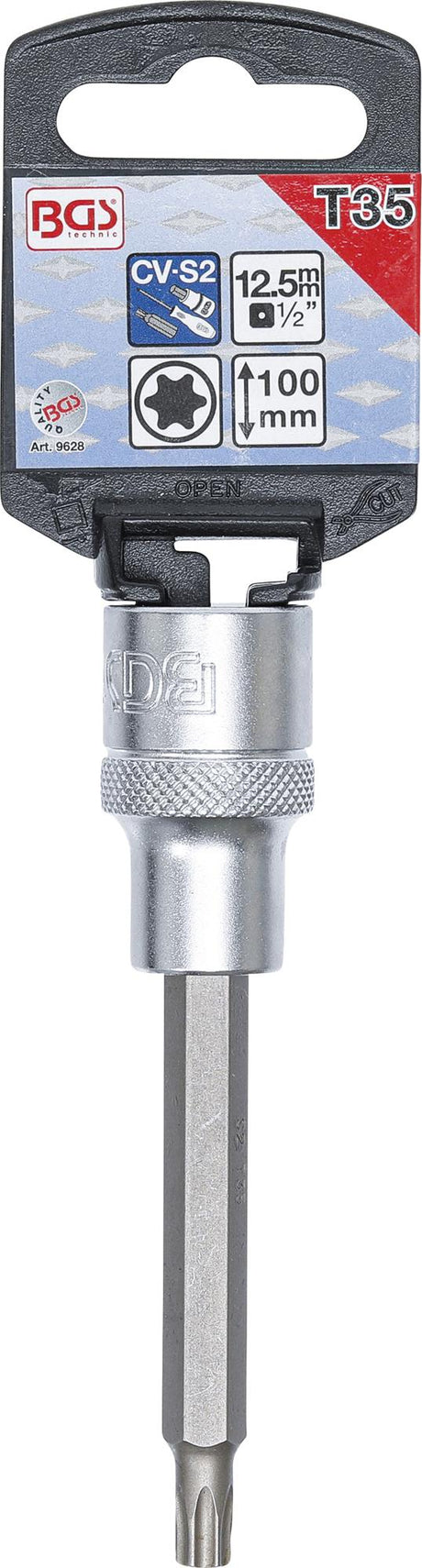 BIT SOCKET | LENGTH 100 MM | 12,5 MM (1/2") DRIVE | T-STAR (FOR TORX) T35 (9628)