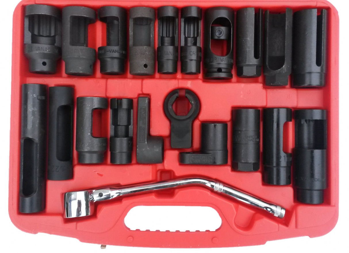 SOCKET AND SWIVEL WRENCH SET FOR LAMBDA SENSOR 21 PCS. (SS021)