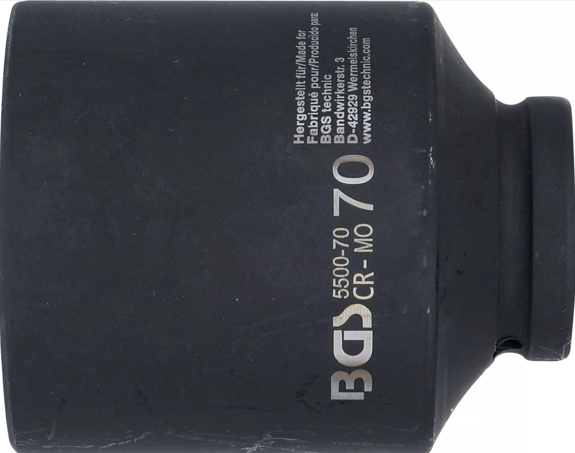 IMPACT SOCKET HEXAGON, DEEP | 25 MM (1") DRIVE | 70 MM (5500-70)