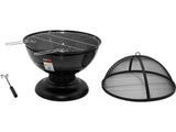 STEEL FIRE PIT WITH GRID 54CM (99717)