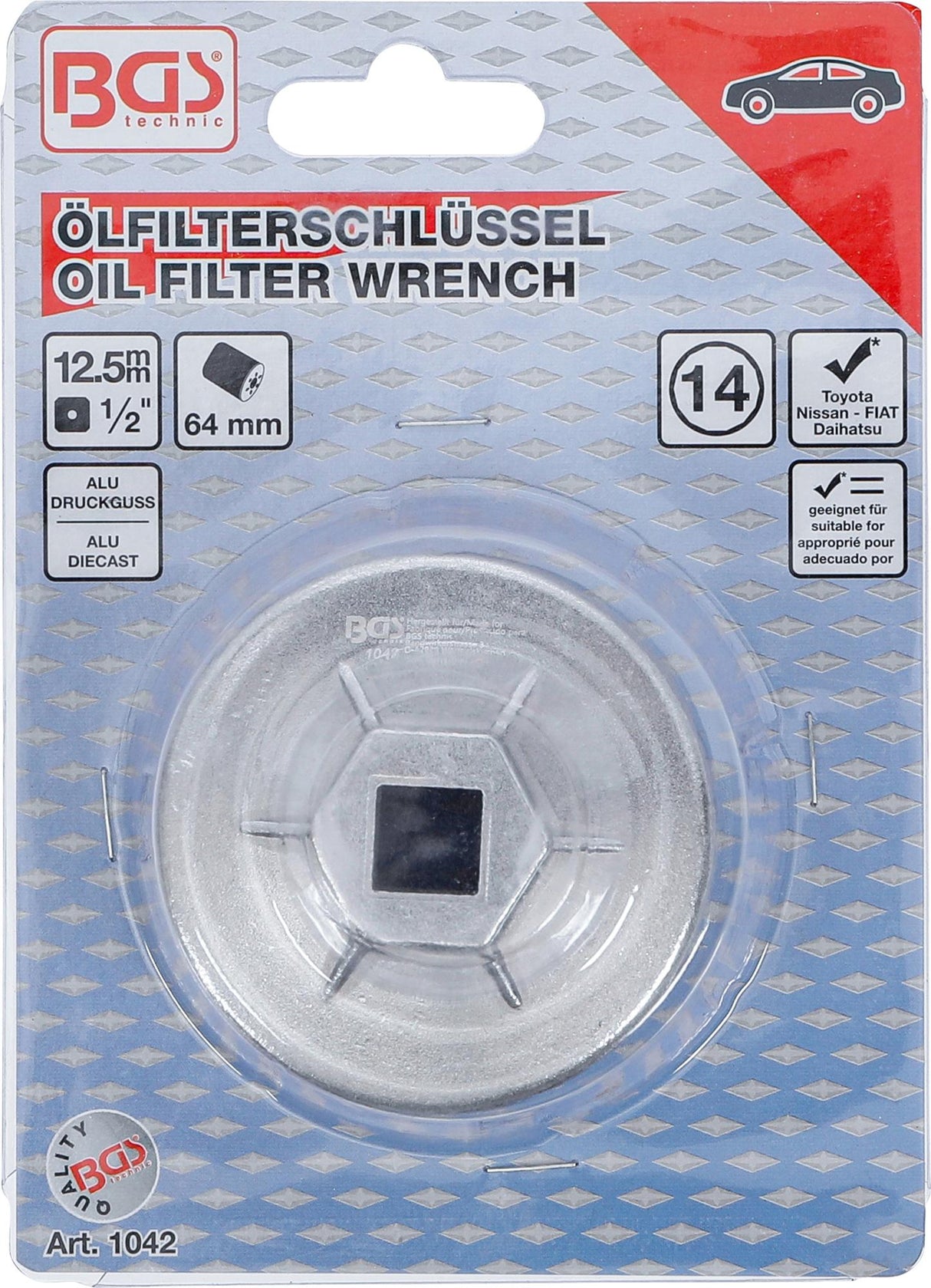 OIL FILTER WRENCH | 14-POINT | Ø 64 MM | FOR DAIHATSU, FIAT, NISSAN, TOYOTA (1042)