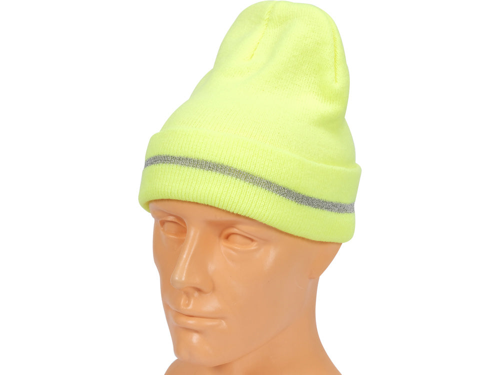 KNITTED WINTER HAT YELLOW HI-VIS (74233V)