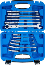 DOUBLE-JOINT RATCHET COMBINATION WRENCH SET | ADJUSTABLE | 8 - 19 MM | 12 PCS. (6180)
