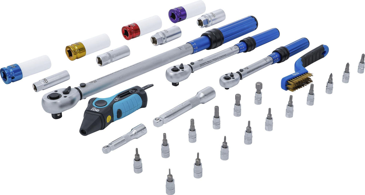 TORQUE WRENCH SET | 6.3 MM (1/4"), 10 MM (3/8"), 12.5 MM (1/2") | 31 PCS. (74305)