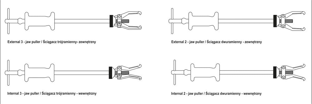 SLIDE HAMMER GEAR PULLER SET 5PCS (YT-2540)