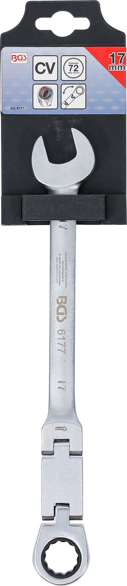 DOUBLE-JOINT RATCHET COMBINATION WRENCH | ADJUSTABLE | 17 MM (6177)