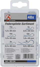 SPRING SPLIT PIN ASSORTMENT | Ø 1.2 - 3.0 MM | 48 PCS. (88134)